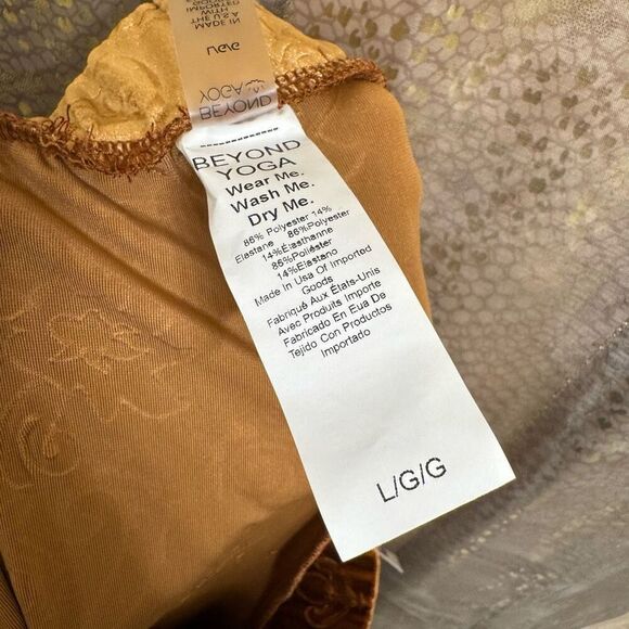 Beyond Yoga Deep Gold Bronze Baroque Velvet Wide Leg Lounge Pants L NWT - Picture 3 of 8